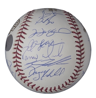 2004 World Series Champion Boston Red Sox Team Signed World Series Selig Baseball With 23 Signatures Incl Ortiz, Martinez, Schilling & Ramirez (JSA)